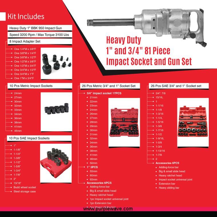 image for item K2524 81 piece 3/4"/1" impact set