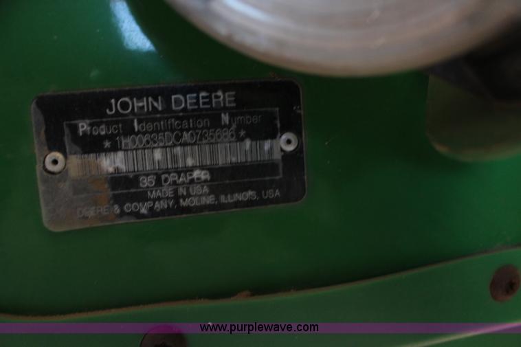 image for item L6598 2010 John Deere 635D Hydrafloat draper head