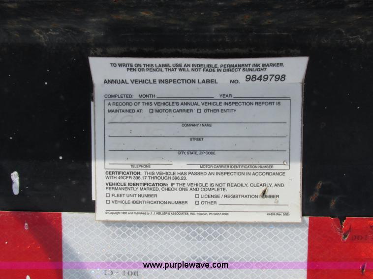 image for item Z9619 2006 Behnke Enterprises ag equipment trailer