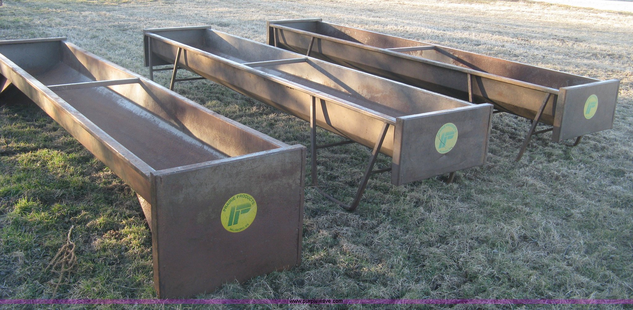 (3) Prairie Products feed bunks in Lyons, KS Item K2812 sold Purple