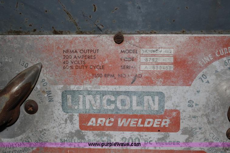 image for item BR9491 Lincoln SA200 DC arc welder