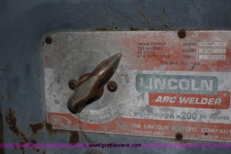 image for item BR9491 Lincoln SA200 DC arc welder