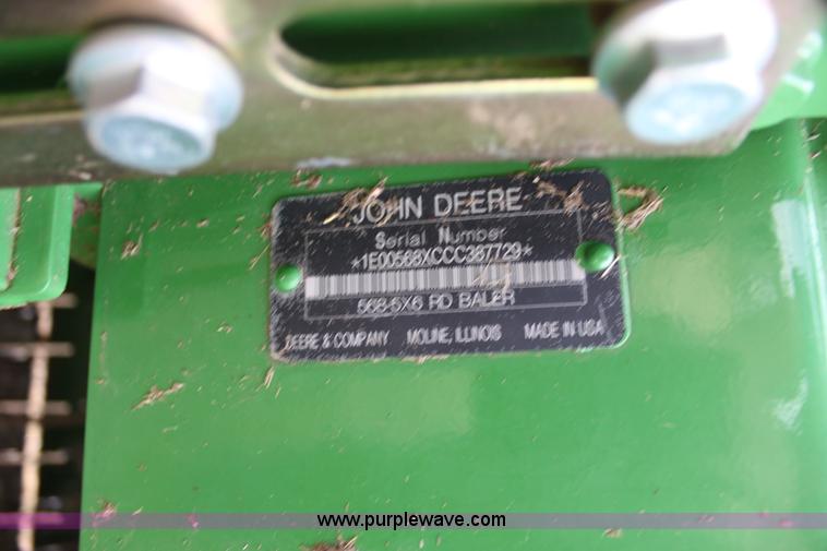 image for item F3466 2012 John Deere 568 round baler