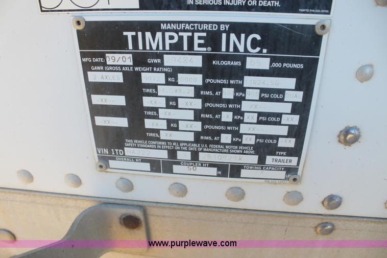 image for item F3477 2002 Timpte double hopper grain trailer