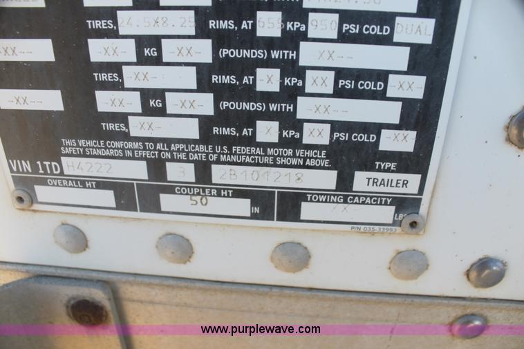 image for item F3477 2002 Timpte double hopper grain trailer