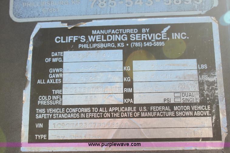 image for item F3494 2007 Pride of the Prairie dual inline bale trailer