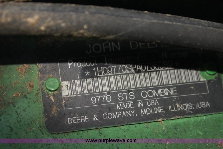 image for item L6500 2010 John Deere 9770 STS combine