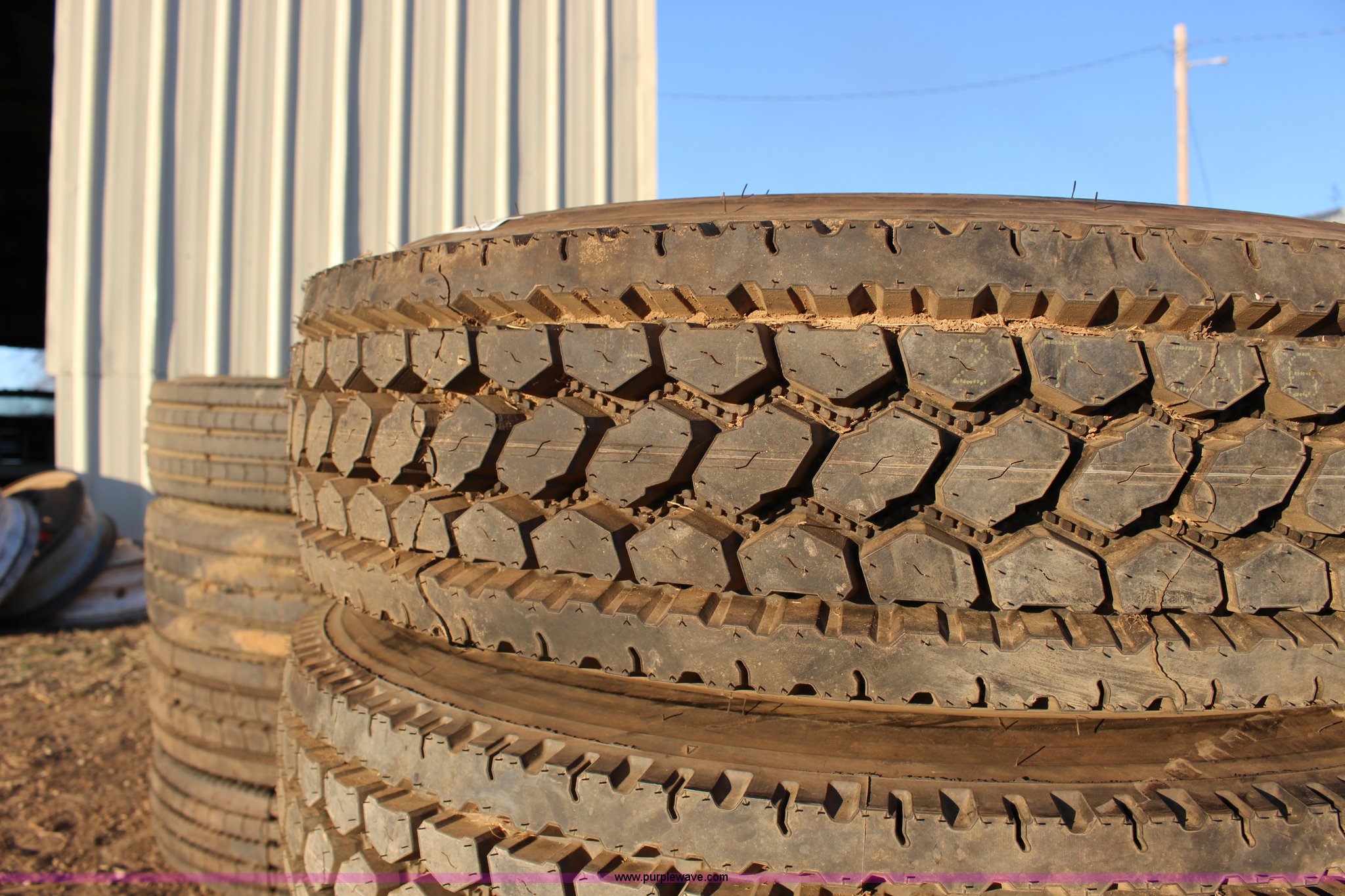 (4) Bridgestone M726 295/75R22.5 tires in Ponca City, OK Item BR9489