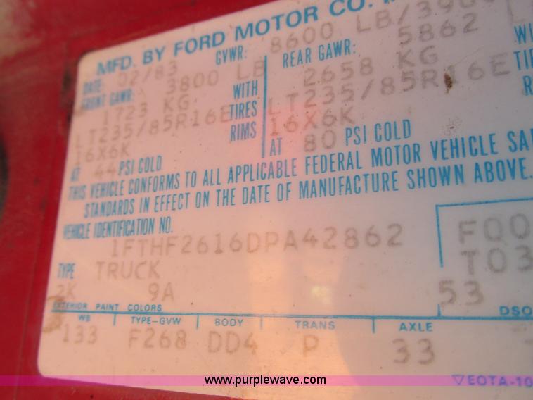 image for item K2022 1983 Ford F250 pickup truck