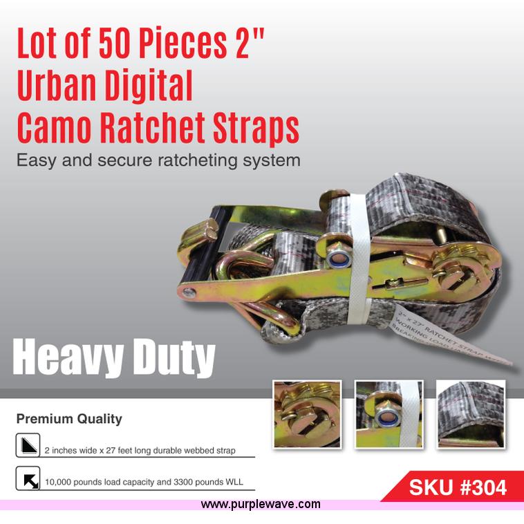 image for item K2514 (50) 2" 27' J-hook ratchet straps