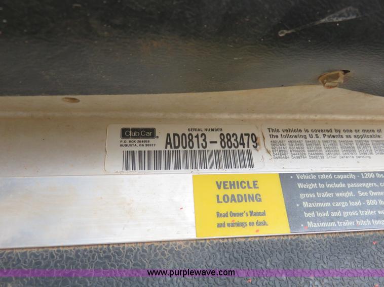 image for item K7216 2007 Club Car utility vehicle