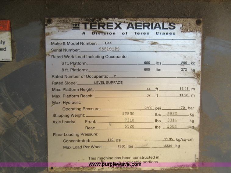 image for item AV9904 Terex TB44 boom lift