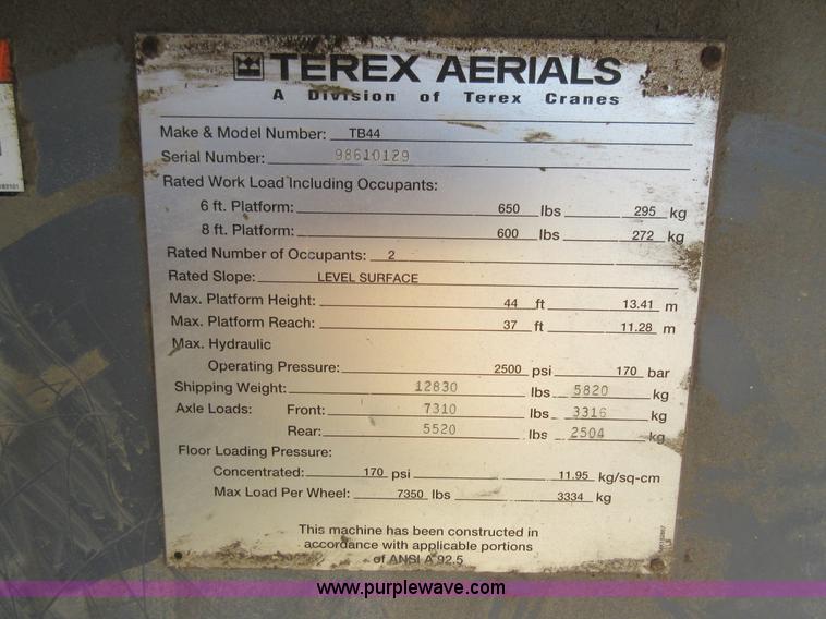 image for item AV9904 Terex TB44 boom lift