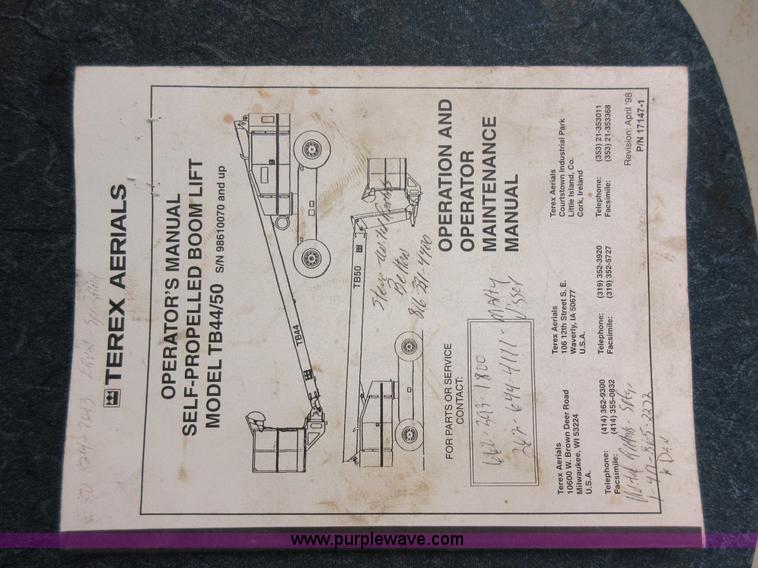 image for item AV9904 Terex TB44 boom lift