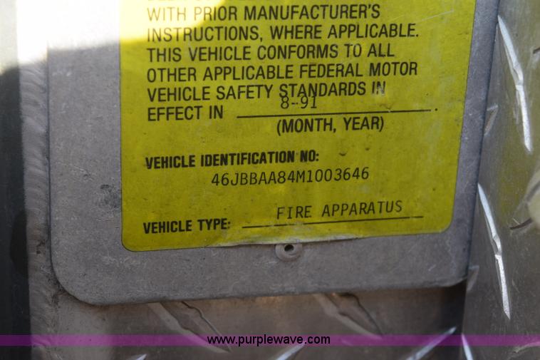 image for item E6152 1991 Federal Motors Emergency One fire truck