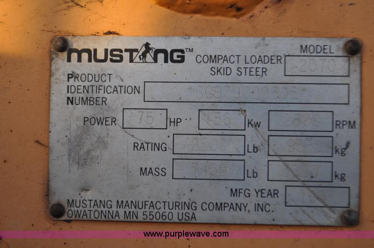 image for item F2201 1997 Mustang 2070 skid steer