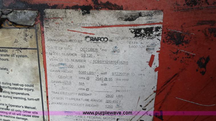 image for item F8963 2005 Crafco Super Shot SS125 melter applicator