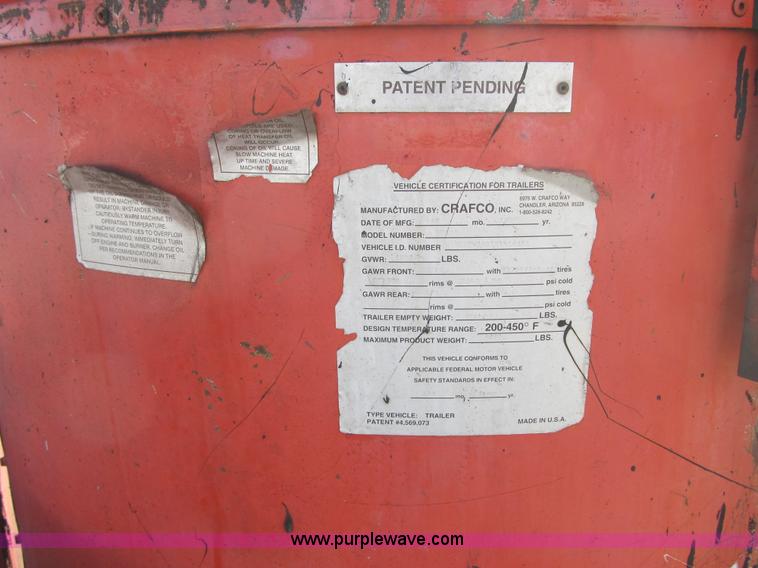 image for item F8964 1999 Crafco Super Shot SS125 melter applicator