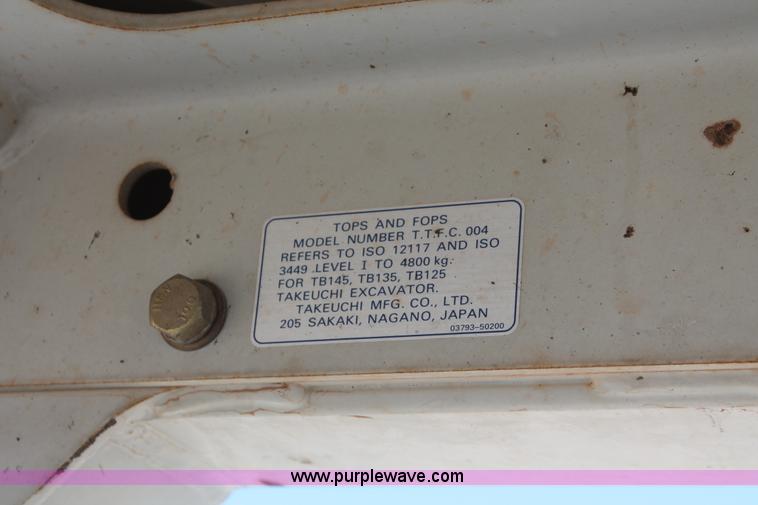 image for item H5936 2007 Takeuchi TB125 compact excavator