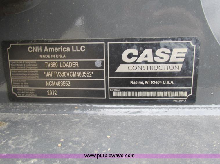 image for item H7596 2012 Case TV380 skid steer