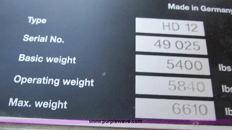 image for item K2005 2002 Hamm HD12 vibratory smooth double drum roller