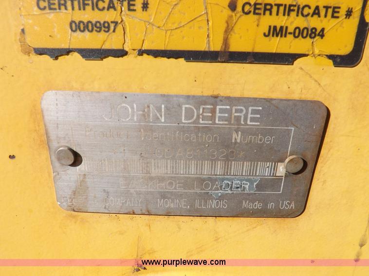 image for item K3198 1995 John Deere 310D backhoe