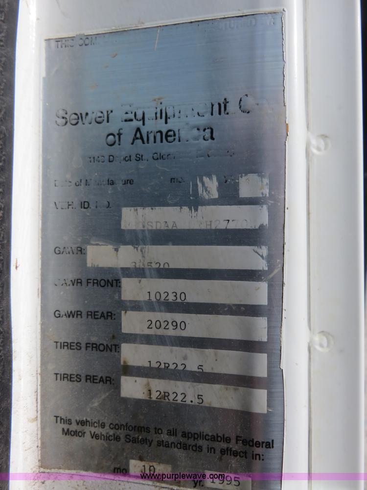 image for item K7243 1996 International 4900 sewer rodder truck