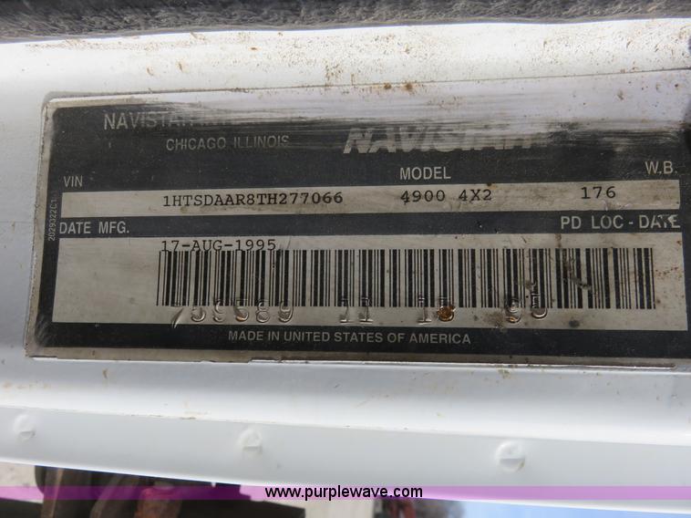 image for item K7243 1996 International 4900 sewer rodder truck