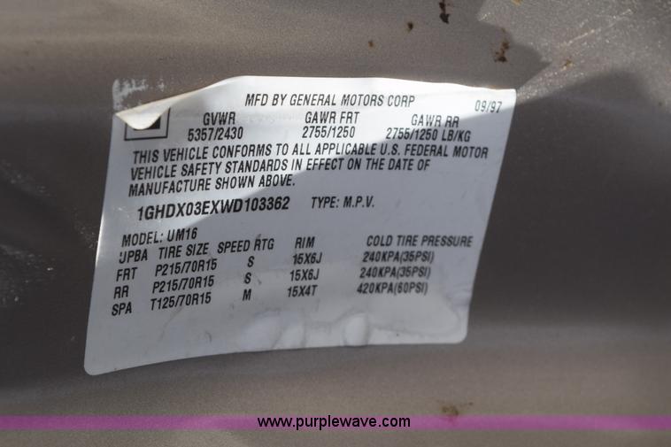 image for item E6176 1998 Oldsmobile Silhouette Extended van