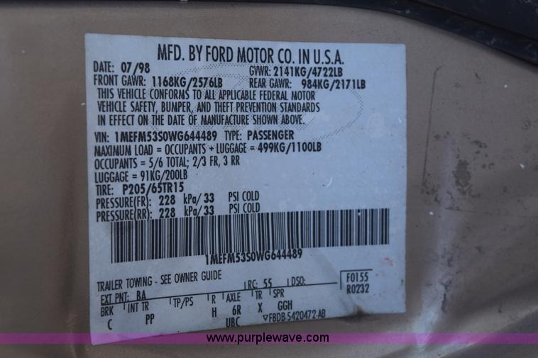 image for item E6180 1998 Mercury Sable LS