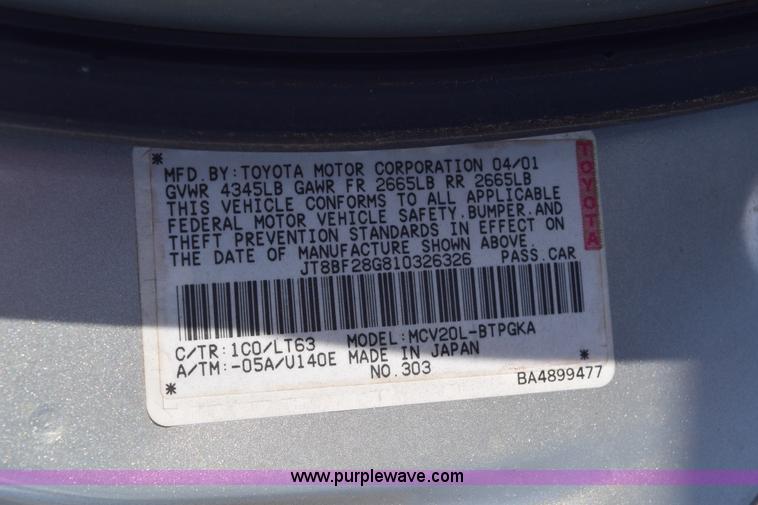 image for item E6181 2001 Lexus ES300