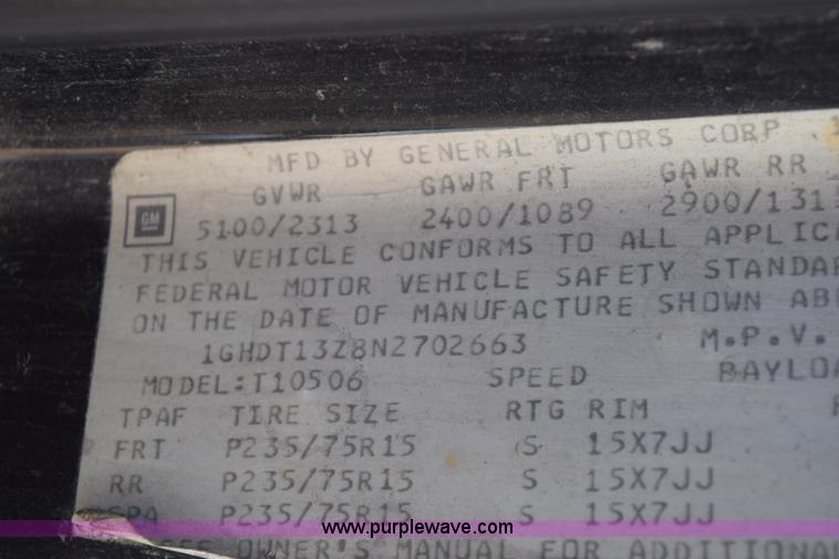 image for item E6232 1992 Oldsmobile Bravada SUV