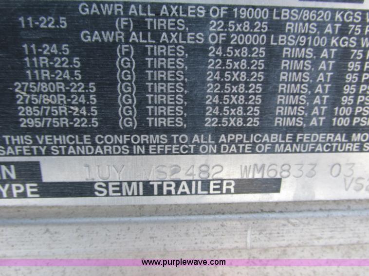 image for item I3797 1998 Utility reefer trailer