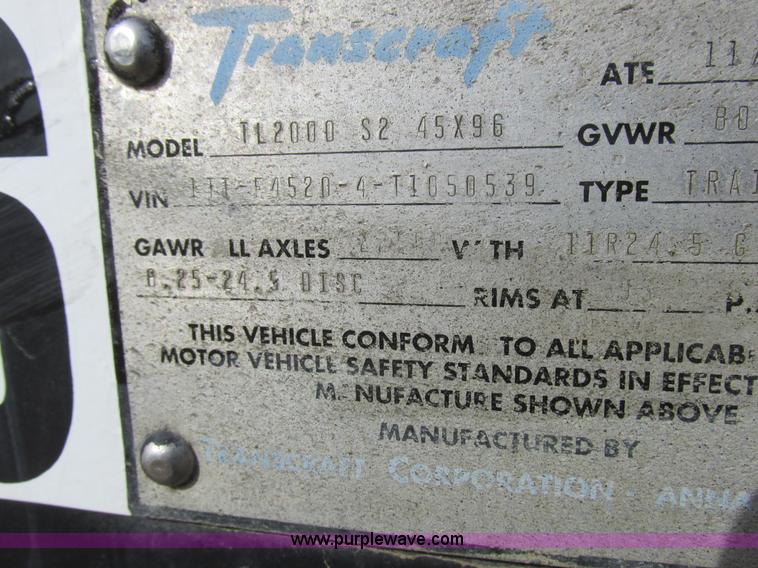 image for item K2019 1996 Transcraft TL2000 Super Beam flatbed trailer