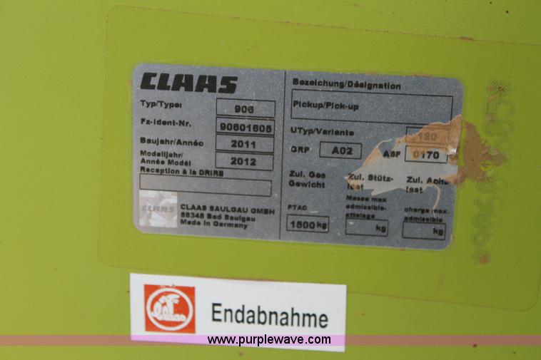 image for item AO9616 2011 Claas PU380 pickup head