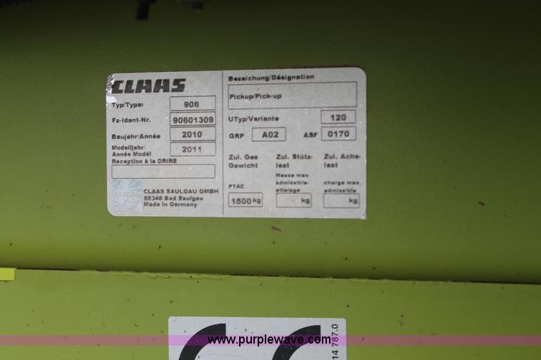 image for item AO9620 2011 Claas PU380 pickup head