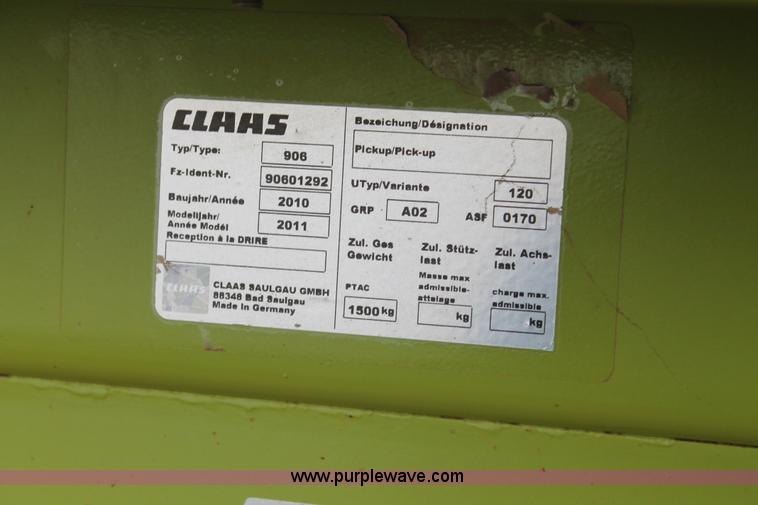 image for item AW9475 2011 Claas PU380 pickup head