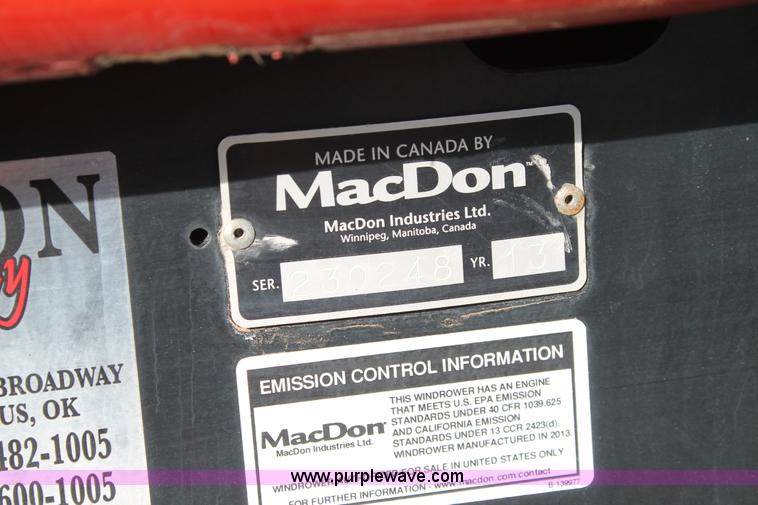 image for item H1608 2013 MacDon M205 self-propelled windrower