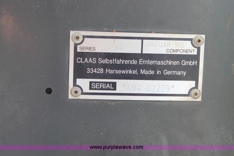 image for item H1629 2011 Claas 960 forage harvester