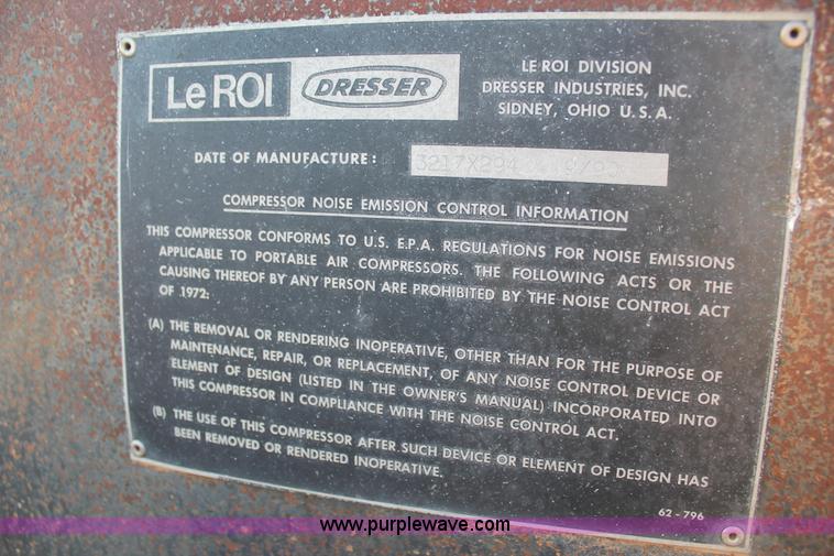 image for item H1643 1990 Leroi Dresser air compressor