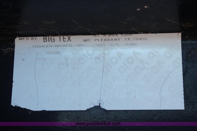 image for item H1666 2000 Big Tex gooseneck service trailer