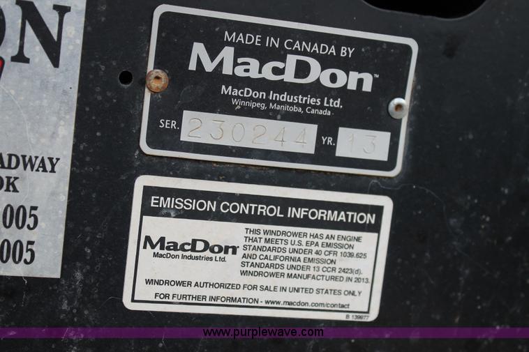 image for item L4250 2013 MacDon M205 self-propelled windrower