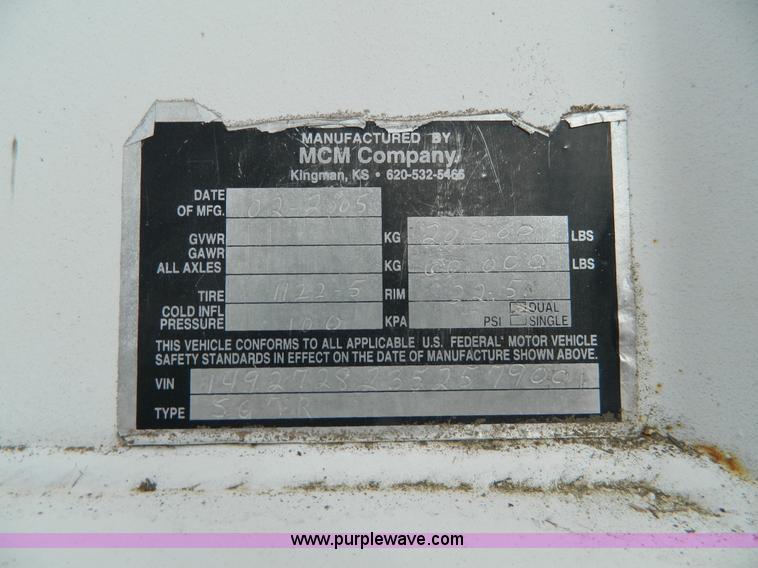 image for item D6142 2005 MCM SG7R grain trailer