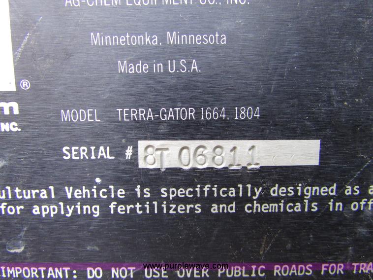 image for item I6640 1991 Ag-Chem TerraGator 1804 self-propelled sprayer