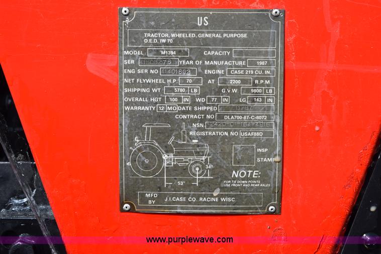 image for item K2317 1987 Case IH 1394 tractor