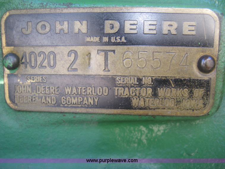 image for item K2944 1964 John Deere 4020 tractor