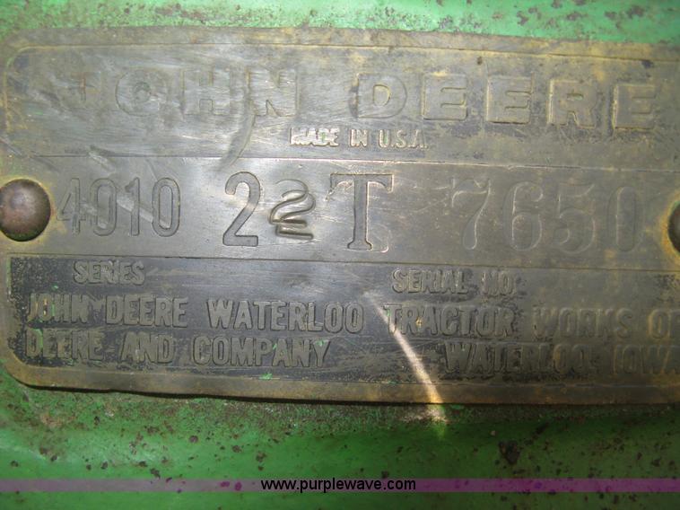 image for item K2945 1961 John Deere 4010 tractor