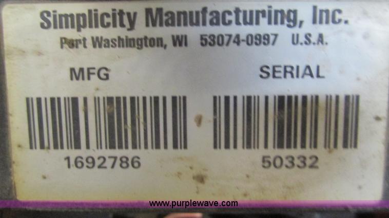 image for item AC9751 Simplicity riding lawn mower