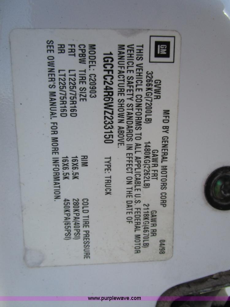 image for item D2323 1998 Chevrolet Cheyenne 2500 pickup truck