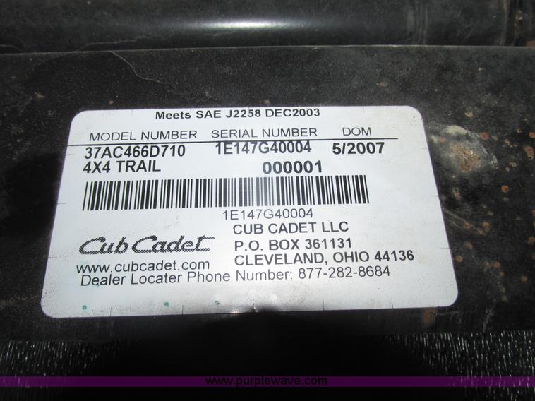 image for item G9766 2007 Cub Cadet 4X4 Trail UTV